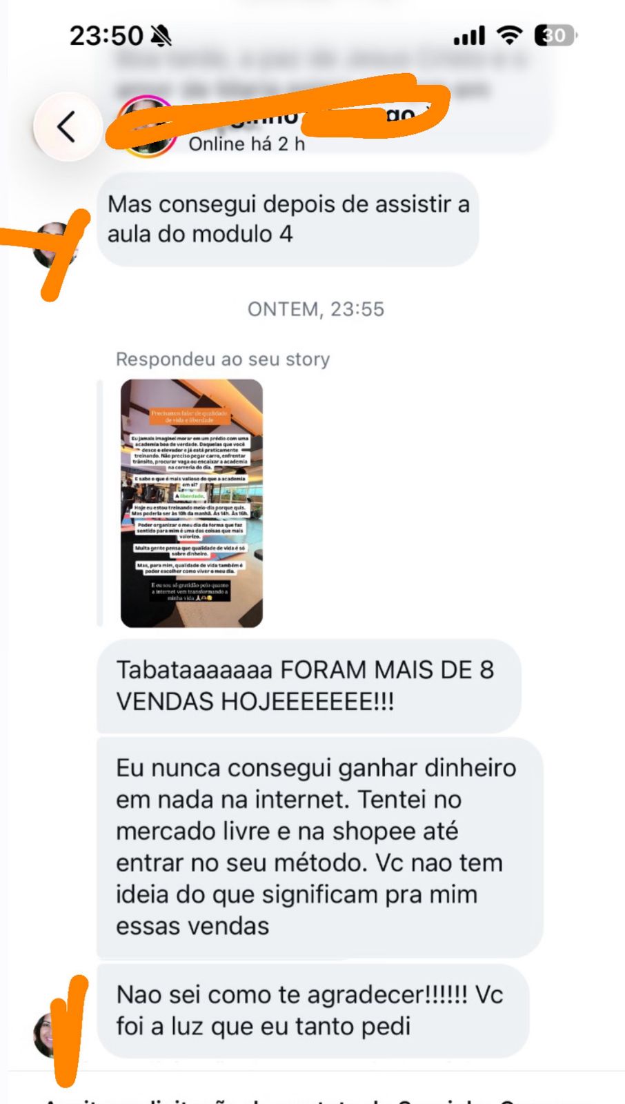 Print de resultado de aluna 1