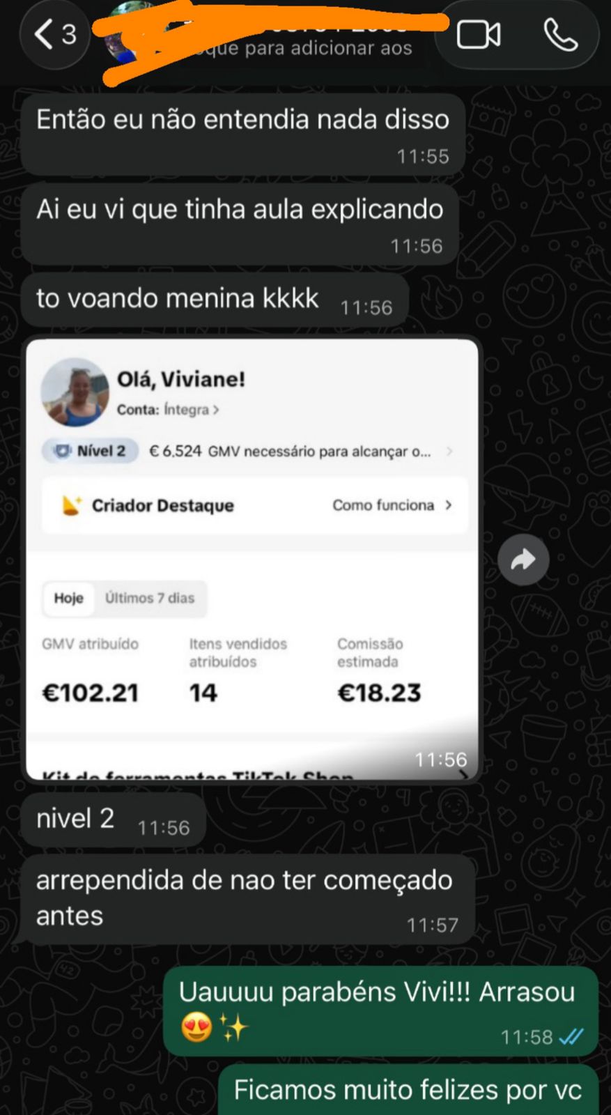 Print de resultado de aluna 5